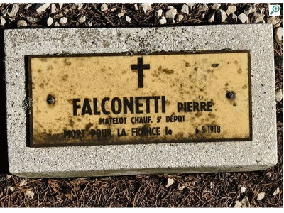 Tombe deFALCONETTI Pierre Joseph à <a HREF=fotom2l.php?necro=378>  <U>Saint-Mandrier-sur-Mer (NÃ©cropole Natonale)</U> </A> Rang F Tombe 48