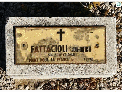 Tombe deFATTACCIOLI Baptiste à <a HREF=fotom2l.php?necro=378>  <U>Saint-Mandrier-sur-Mer (NÃ©cropole Natonale)</U> </A> Rang A  Tombe 21