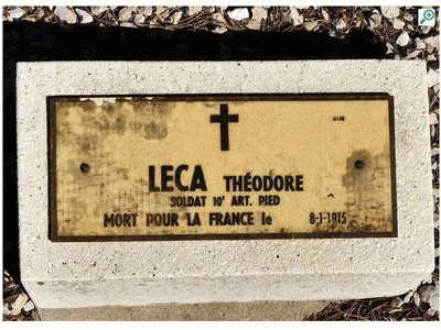 Tombe deLECA Théodore à <a HREF=fotom2l.php?necro=378>  <U>Saint-Mandrier-sur-Mer (NÃ©cropole Natonale)</U> </A> Rang I Tombe 63