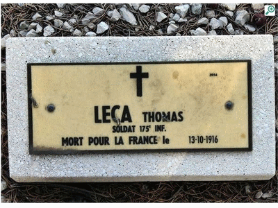 Tombe deLECA Thomas à <a HREF=fotom2l.php?necro=378>  <U>Saint-Mandrier-sur-Mer (NÃ©cropole Natonale)</U> </A> Rang J Tombe 33