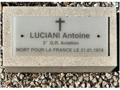 Tombe deLUCIANI Antoine Marie à <a HREF=fotom2l.php?necro=378>  <U>Saint-Mandrier-sur-Mer (NÃ©cropole Natonale)</U> </A> Rang K Tombe 6