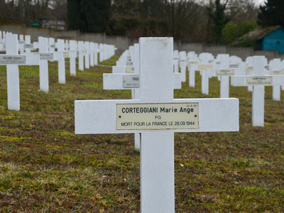 Tombe deCORTEGGIANI Marie Ange à <a HREF=fotom2l.php?necro=374>  <U>Mulhouse(NÃ©cropole Nationale "Les Vallons, Tiefengraben")</U> </A> Tombe 109