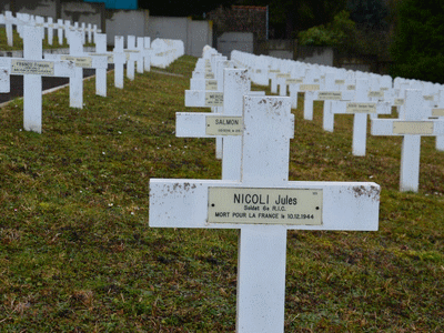 Tombe deNICOLI Jules Dominique à <a HREF=fotom2l.php?necro=374>  <U>Mulhouse(NÃ©cropole Nationale "Les Vallons, Tiefengraben")</U> </A> Carr&eacute; B1. Tombe 125