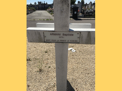 Tombe deARMANI Baptiste à <a HREF=fotom2l.php?necro=443>  <U>Valence(CarrÃ© militaire du cimetiÃ¨re communal)</U> </A> 59