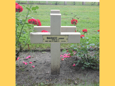 Tombe deBALDACCI Laurent à <a HREF=fotom2l.php?necro=245>  <U>MACHELEN(CimetiÃ¨re militaire) ou Zulte-Machelen</U> </A> 442