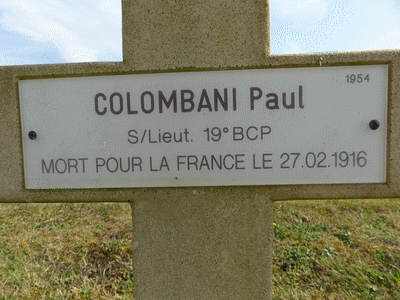 Tombe deCOLOMBANI Paul Antoine à <a HREF=fotom2l.php?necro=261>  <U>La Cheppe (NÃ©cropole Nationale du Mont Frenet)</U> </A> 1954