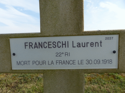 Tombe deFRANCESCHI Laurent à <a HREF=fotom2l.php?necro=261>  <U>La Cheppe (NÃ©cropole Nationale du Mont Frenet)</U> </A> 2037