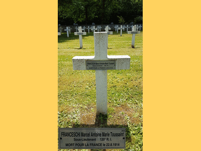 Tombe deFRANCESCHI Marcel  à <a HREF=fotom2l.php?necro=87>  <U>BELLEFONTAINE (CimetiÃ¨re militaire franco-allemand)</U> </A> 313