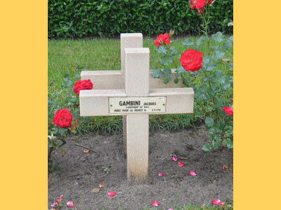 Tombe deGAMBINI Jacques à <a HREF=fotom2l.php?necro=245>  <U>MACHELEN(CimetiÃ¨re militaire) ou Zulte-Machelen</U> </A> 427