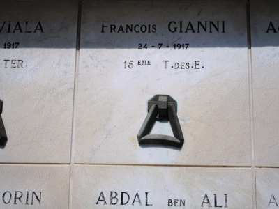 Tombe deGIANNI François à <a HREF=fotom2l.php?necro=385>  <U>Arles (carrÃ© militaire du cimetiÃ¨re communal Arles-ville)</U> </A> Ossuaire