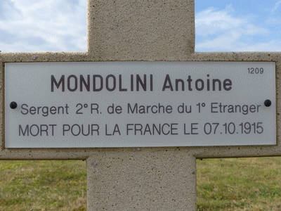 Tombe deMONDOLONI Antoine à <a HREF=fotom2l.php?necro=261>  <U>La Cheppe (NÃ©cropole Nationale du Mont Frenet)</U> </A> 1209