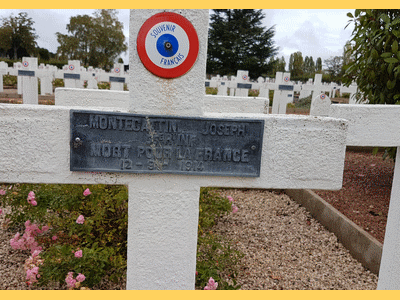 Tombe deMONTECATTINI Joseph à <a HREF=fotom2l.php?necro=350>  <U>DijonÂ (CarrÃ© militaire du cimetiÃ¨re des PÃ©joces)</U> </A> Carr&eacute; SN  Tombe 14