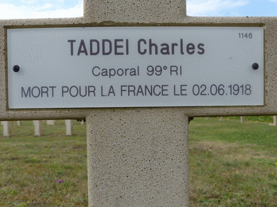 Tombe deTADDEI Charles à <a HREF=fotom2l.php?necro=261>  <U>La Cheppe (NÃ©cropole Nationale du Mont Frenet)</U> </A> 1146