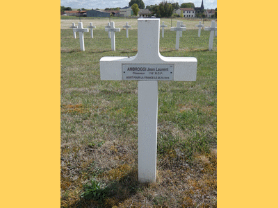 Tombe deAMBROGGI Jean Laurent à <a HREF=fotom2l.php?necro=212>  <U>Souain-Perthes-lÃ¨s-Hurlus (NÃ©cropole nationale La CrouÃ©e)</U> </A> 636