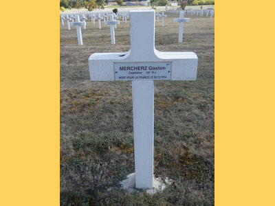 Tombe deMERCHERZ Gaston Jean à <a HREF=fotom2l.php?necro=212>  <U>Souain-Perthes-lÃ¨s-Hurlus (NÃ©cropole nationale La CrouÃ©e)</U> </A> 8257