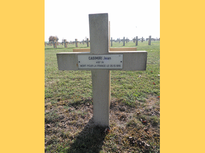 Tombe deCASIMIRI Jean François à <a HREF=fotom2l.php?necro=269>  <U>Somme-Suippe (NÃ©cropole Nationale)</U> </A> 84