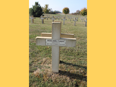 Tombe deMICHELANGELI François à <a HREF=fotom2l.php?necro=269>  <U>Somme-Suippe (NÃ©cropole Nationale)</U> </A> 2844