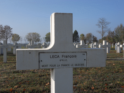 Tombe deLECA François à <a HREF=fotom2l.php?necro=27>  <U>Suippes(La Ferme de )</U> </A> 14/18 Ã¢â¬â 719