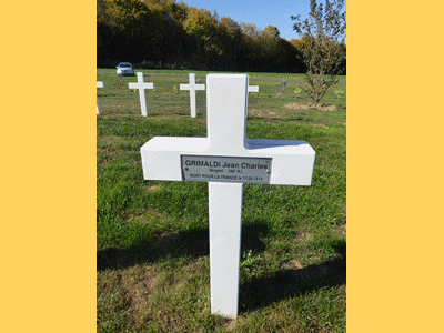 Tombe deGRIMALDI Jean Charles à <a HREF=fotom2l.php?necro=334>  <U>Remy(NÃ©cropole nationale)</U> </A> Carr&eacute; B Tombe 261  