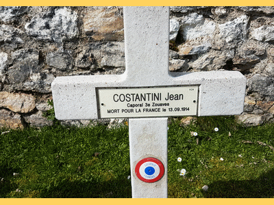 Tombe deCOSTANTINI Jean Toussaint à <a HREF=fotom2l.php?necro=543>  <U>Montereau-Fault-Yonne (carrÃ© militaire du cimetiÃ¨re communal)</U> </A> A24