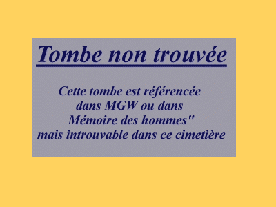 Tombe dePO Philippe SimonÂ  à <a HREF=fotom2l.php?necro=316>  <U>Dieuze(NÃ©cropole nationale)</U> </A> Tombe 46 (Ossuaire mixte) sur MGW introuvable dans la N&eacute;cropole