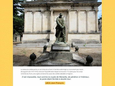 Tombe deLECA Jean François à <a HREF=fotom2l.php?necro=582>  <U>Avignon (carrÃ© militaire du cimetiÃ¨re Saint-Veran)</U> </A> Carr&eacute; 20