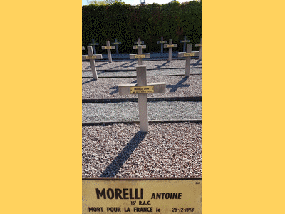 Tombe deMORELLI Antoine à <a HREF=fotom2l.php?necro=483>  <U>Vichy (CarrÃ© Militaire Nord & Sud)</U> </A> Carr&eacute; sud Tombe 368