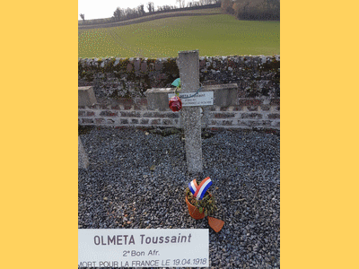 Tombe deOLMETA Toussaint à <a HREF=fotom2l.php?necro=359>  <U>Beauvoir(carrÃ© militaire du cimetiÃ¨re communal)</U> </A> 