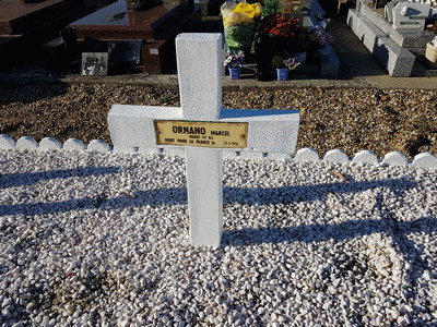 Tombe deORNANO (d) Marcel à <a HREF=fotom2l.php?necro=356>  <U>Chaumont-en-Vexin ( CarrÃ© militaire du cimetiÃ¨re communal)</U> </A> 