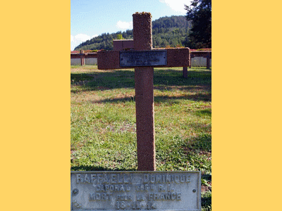 Tombe deRAFFAELLI Dominique à <a HREF=fotom2l.php?necro=493>  <U>Saint-DiÃ©-les-Vosges (NÃ©cropole nationale "Les Tiges")</U> </A> Carr&eacute; B- Tombe 757