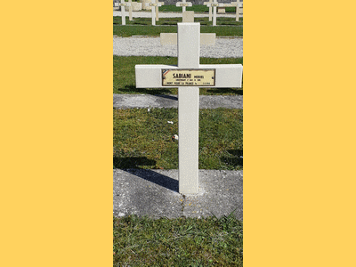 Tombe deSABIANI Jean André à <a HREF=fotom2l.php?necro=545>  <U>Provins  (carrÃ© militaire du cimetiÃ¨re communal)</U> </A> 