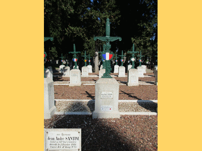 Tombe deSANTINI Jean André à <a HREF=fotom2l.php?necro=537>  <U>Montpellier(carrÃ© militaire du cimetiÃ¨re Saint-Lazare)</U> </A> Carr&eacute; DS rang 4 Tombe 35