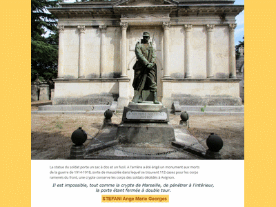 Tombe deSTEFANI Ange Marie Georges à <a HREF=fotom2l.php?necro=582>  <U>Avignon (carrÃ© militaire du cimetiÃ¨re Saint-Veran)</U> </A> Carr&eacute; 20