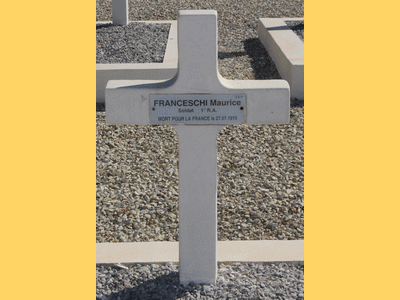 Tombe deFRANCESCHI Maurice à <a HREF=fotom2l.php?necro=514>  <U>MASA (CimetiÃ¨re militaire de GAMMARTH)</U> </A> Carr&eacute; C Rang 8 Tombe 17