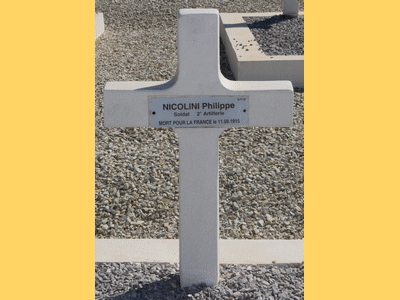 Tombe deNICOLINI Philippe à <a HREF=fotom2l.php?necro=514>  <U>MASA (CimetiÃ¨re militaire de GAMMARTH)</U> </A> Carr&eacute; C rang 7  Tombe 10