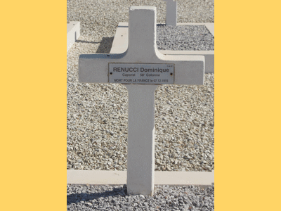 Tombe deRENUCCI Dominique à <a HREF=fotom2l.php?necro=514>  <U>MASA (CimetiÃ¨re militaire de GAMMARTH)</U> </A> Carr&eacute; C  rang 4 Tombe 33