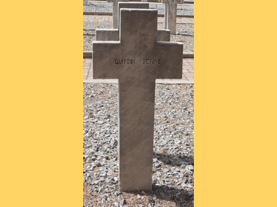 Tombe deGAFFORY Octave à <a HREF=fotom2l.php?necro=519>  <U>THESSALONIQUE 
 (CimetiÃ¨re militaire de Zeitenlick  )</U> </A> 7653