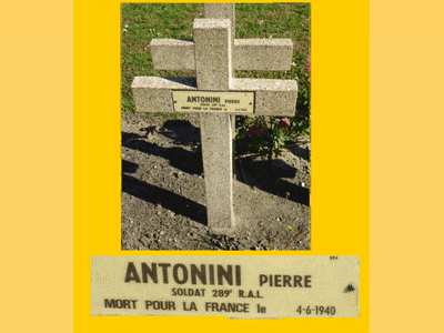 Tombe deANTONINI Pierre Jean à <a HREF=fotom2l.php?necro=92>  <U>Zuydcoote (cimetiÃ¨re militaire)</U> </A> 2-594