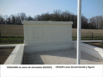 Tombe deCESARI Louis à <a HREF=fotom2l.php?necro=152>  <U>Berry-au-Bac (NÃ©cropole nationale )</U> </A> Ossuaire