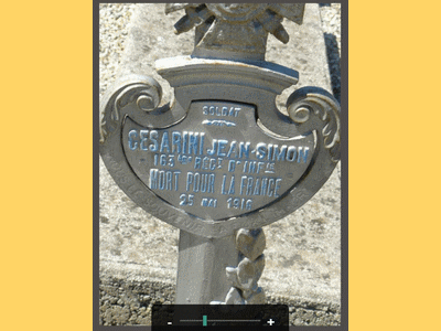 Tombe deCESARINI Jean Simon à <a HREF=fotom2l.php?necro=402>  <U>Nice (CarrÃ©s militaires du CimetiÃ¨re communal de Caucade)</U> </A>  Carr&eacute;  Marne 61- tombe 9966