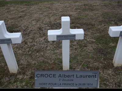 Tombe deCROCE Albert Laurent à <a HREF=fotom2l.php?necro=158>  <U>Crouy (NÃ©cropole militaire)</U> </A> E-686