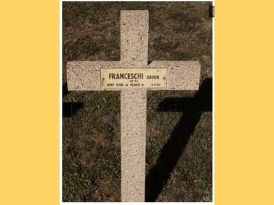 Tombe deFRANCESCHI Xavier Eugène à <a HREF=fotom2l.php?necro=321>  <U>Montauville -Â (NÃ©cropole nationale Le PÃ©tant)</U> </A> 14-18B-840