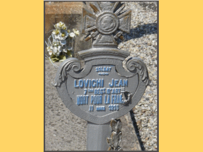 Tombe deLOVIGHI Jean à <a HREF=fotom2l.php?necro=402>  <U>Nice (CarrÃ©s militaires du CimetiÃ¨re communal de Caucade)</U> </A> Carr&eacute; Marne 208 Ã¢â¬â tombe 9572