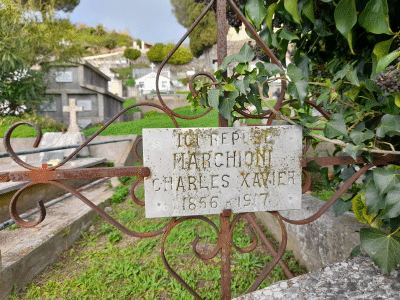 Tombe deMARCHIONI Charles Xavier à EnterrÃ© en CORSE CC  Sant'Andr&eacute;a-di-Cotone