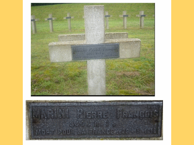 Tombe deMARINI Pierre à <a HREF=fotom2l.php?necro=149>  <U>Ambleny (Necropole Nationale "Le Bois ROBERT "ex-"Bois Roger")</U> </A> K 087