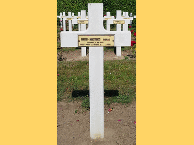 Tombe deMATTEI MAESTRACCI Pierre Louis  à <a HREF=fotom2l.php?necro=91>  <U>WOESTEN (CarrÃ© militaire)</U> </A> 103