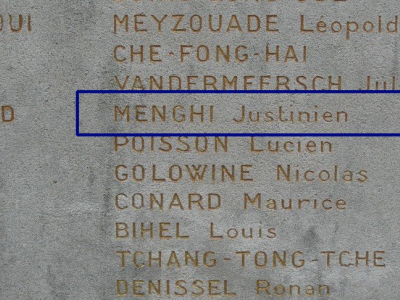 Tombe deMENGHI Augustin à <a HREF=fotom2l.php?necro=688>  <U>Caen (SÃ©pulture collective militaire du cimetiÃ¨re Nord-Est)</U> </A> Ossuaire 2