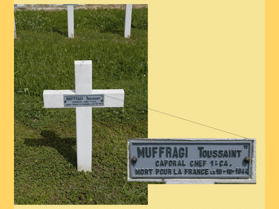 Tombe deMUFFRAGGI Toussaint à <a HREF=fotom2l.php?necro=446>  <U>Navenne (CarrÃ© militaire du cimetiÃ¨re communal)</U> </A> 19