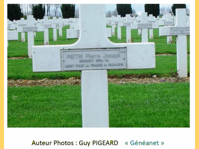 Tombe dePIETRI Pierre Joseph à <a HREF=fotom2l.php?necro=6>  <U>Fleury-devant-Douaumont (NÃ©cropole nationale Douaumont)</U> </A> 13140