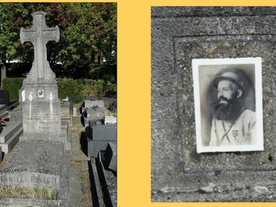 Tombe dePINZUTI François Marie Napoléon à  Â  EnterrÃ© sur le continent.  Cimeti&egrave;re parisien de Bagneux